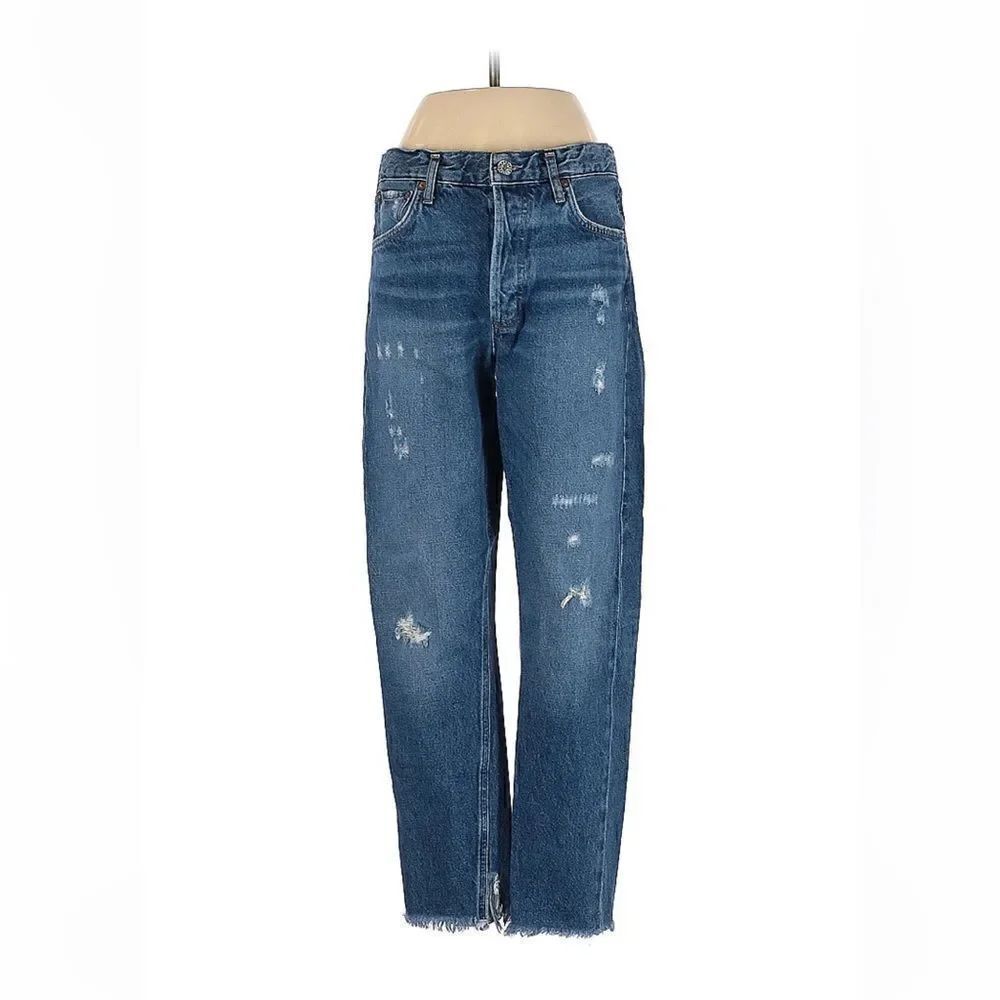 AGOLDE Jeans Distressed Straight leg cut medium dark wash 25